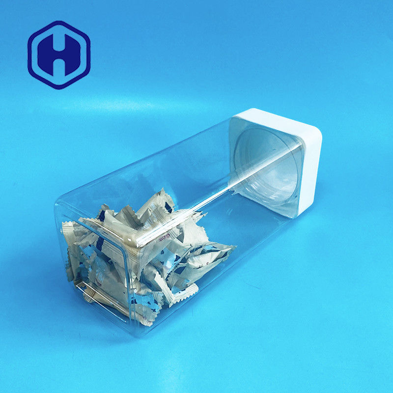 1140ml স্কয়ার প্লাস্টিকের জার স্ক্রু টপ সুইট বার ফুড গ্রেড উইথ লাইনার লিক প্রুফ