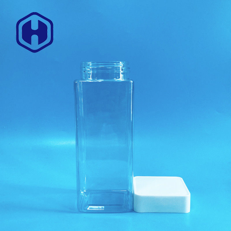 1140ml স্কয়ার প্লাস্টিকের জার স্ক্রু টপ সুইট বার ফুড গ্রেড উইথ লাইনার লিক প্রুফ