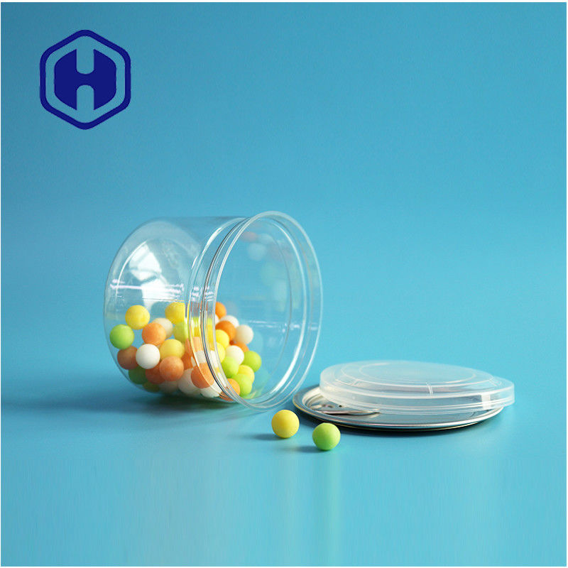 ক্যান্ডি চকোলেট স্ন্যাক 250ml 8oz স্বচ্ছ স্বচ্ছ পিইটি ক্যান সহজ খোলা শেষ সঙ্গে খাদ্য প্যাকেজিং