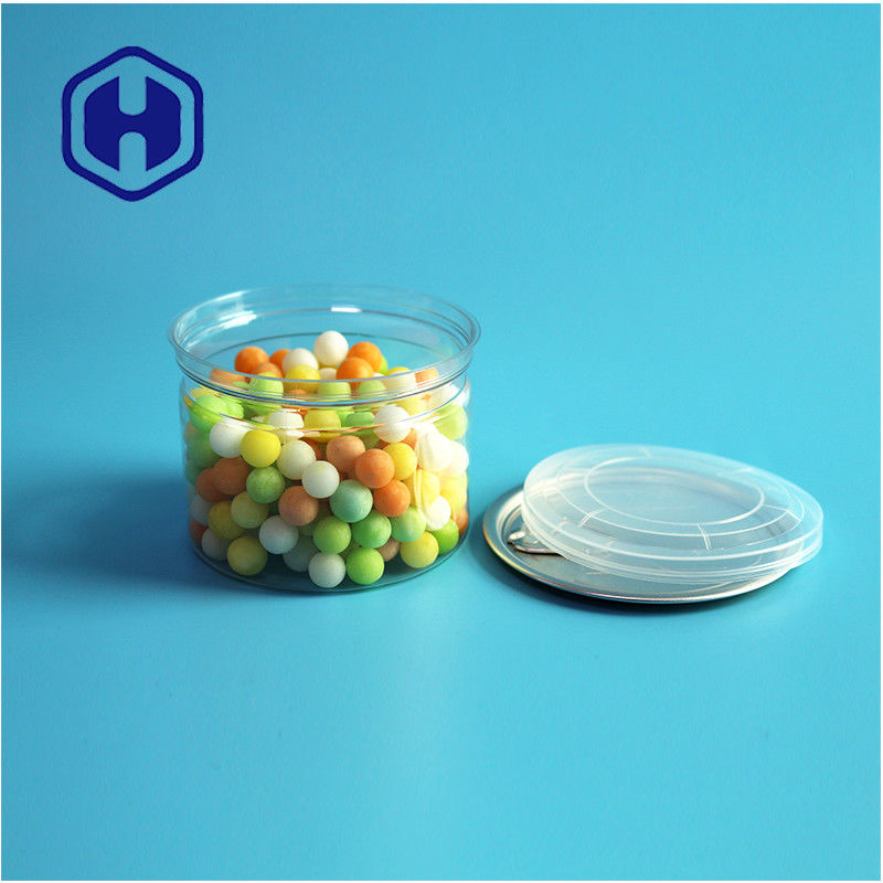 ক্যান্ডি চকোলেট স্ন্যাক 250ml 8oz স্বচ্ছ স্বচ্ছ পিইটি ক্যান সহজ খোলা শেষ সঙ্গে খাদ্য প্যাকেজিং