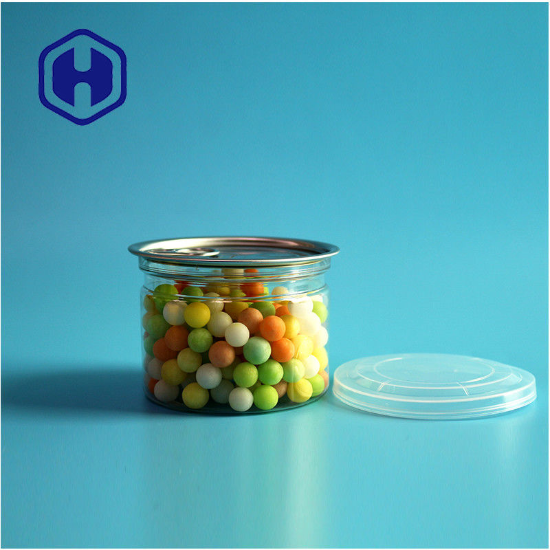 ক্যান্ডি চকোলেট স্ন্যাক 250ml 8oz স্বচ্ছ স্বচ্ছ পিইটি ক্যান সহজ খোলা শেষ সঙ্গে খাদ্য প্যাকেজিং