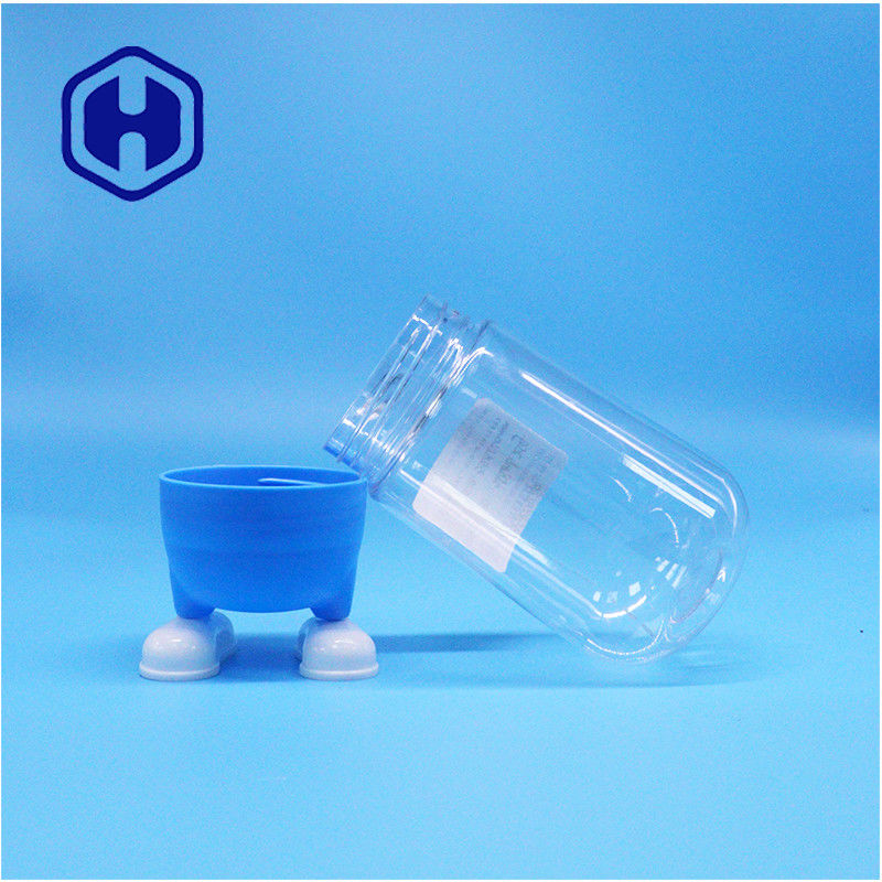 অনন্য আকৃতির প্লাস্টিক খাদ্য গ্রেড মিষ্টি চিনি কুকিজ উপহার পরিষ্কার জার ফ্যান্সি স্ক্রু ঢাকনা