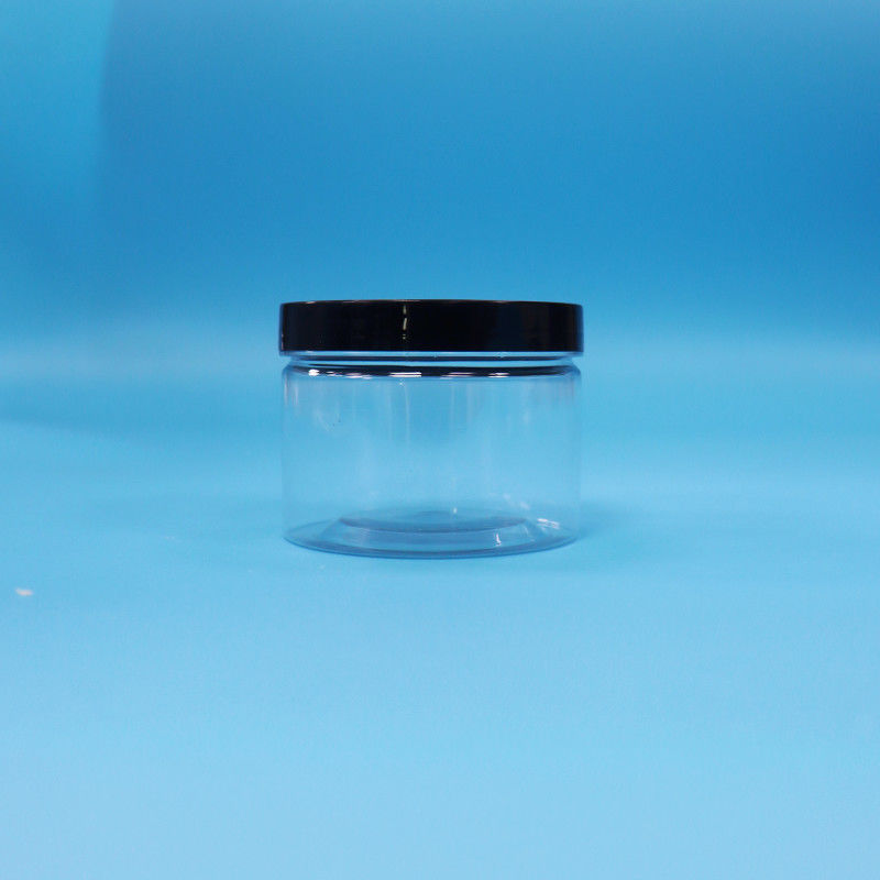 কালো চা বীজ খেলনা উপহার ক্যান্ডি Cooike জন্য পরিষ্কার বৃত্তাকার মুখ আকৃতির পিইটি প্লাস্টিকের জার