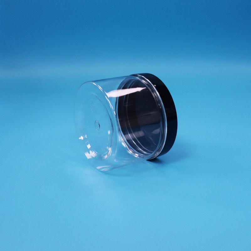 কালো চা বীজ খেলনা উপহার ক্যান্ডি Cooike জন্য পরিষ্কার বৃত্তাকার মুখ আকৃতির পিইটি প্লাস্টিকের জার