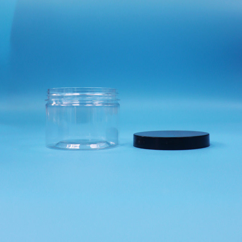 কালো চা বীজ খেলনা উপহার ক্যান্ডি Cooike জন্য পরিষ্কার বৃত্তাকার মুখ আকৃতির পিইটি প্লাস্টিকের জার