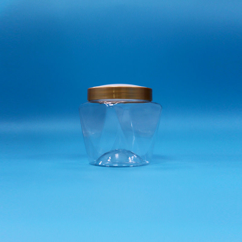 প্রশস্ত মুখের প্লাস্টিকের পিইটি ফুড গ্রেড স্বচ্ছ বেবি ফুড ক্যান্ডি জার স্ক্রু ফ্ল্যাট ক্যাপ