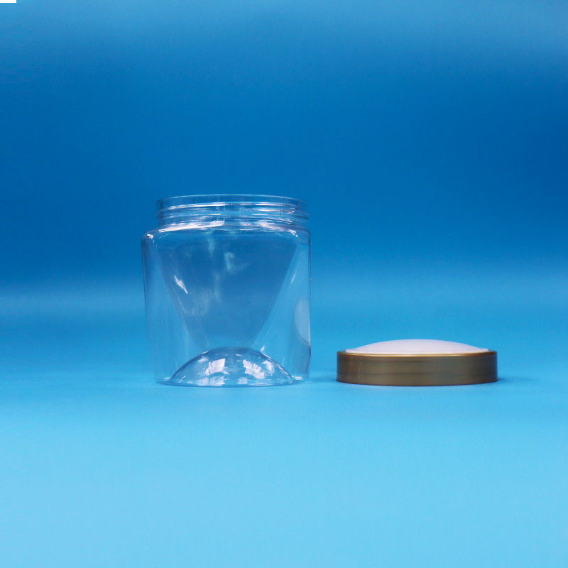 প্রশস্ত মুখের প্লাস্টিকের পিইটি ফুড গ্রেড স্বচ্ছ বেবি ফুড ক্যান্ডি জার স্ক্রু ফ্ল্যাট ক্যাপ