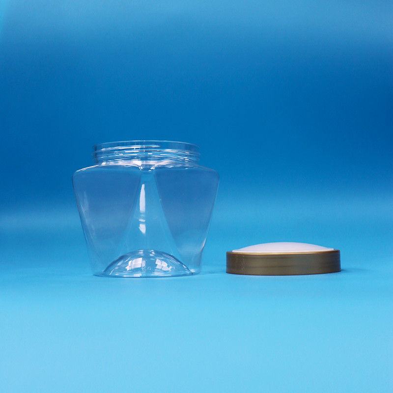 প্রশস্ত মুখের প্লাস্টিকের পিইটি ফুড গ্রেড স্বচ্ছ বেবি ফুড ক্যান্ডি জার স্ক্রু ফ্ল্যাট ক্যাপ