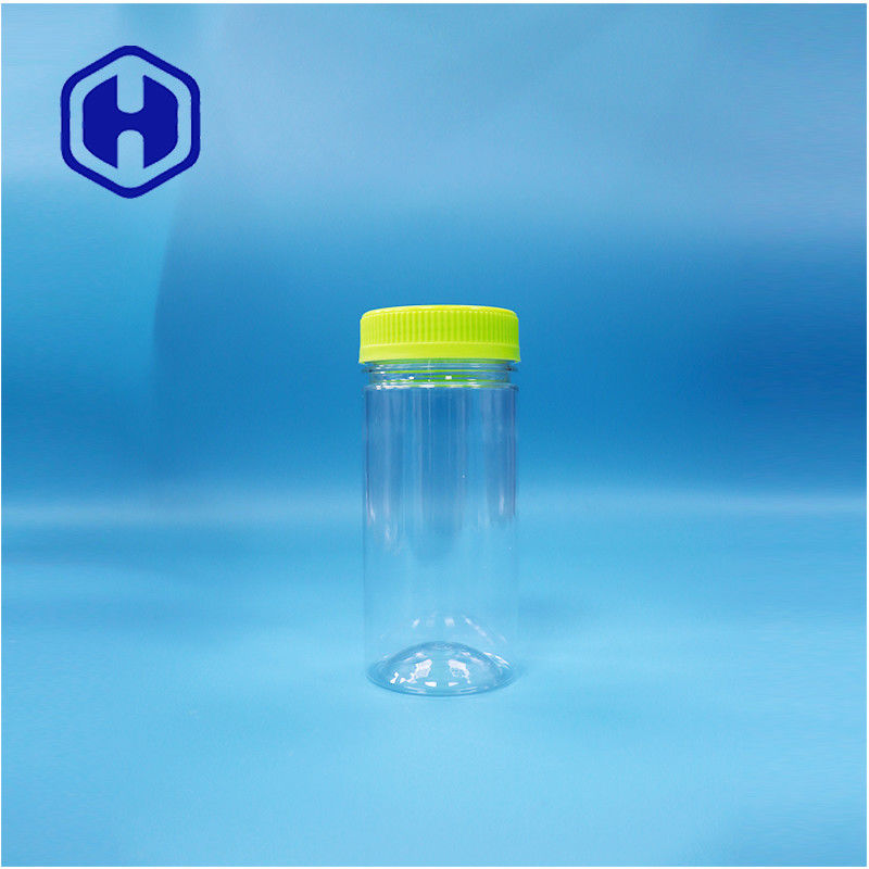 পরিষ্কার গোলাকার শুকনো খাদ্য প্লাস্টিকের উপহার মিষ্টি চিনি বাদাম পিইটি জার স্ক্রু শীর্ষ ঢাকনা