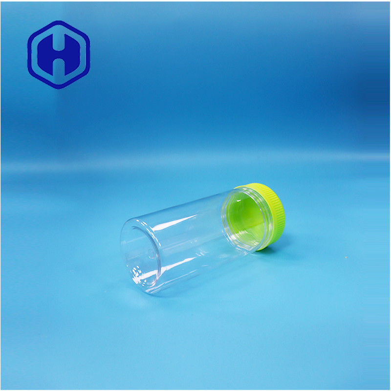 পরিষ্কার গোলাকার শুকনো খাদ্য প্লাস্টিকের উপহার মিষ্টি চিনি বাদাম পিইটি জার স্ক্রু শীর্ষ ঢাকনা