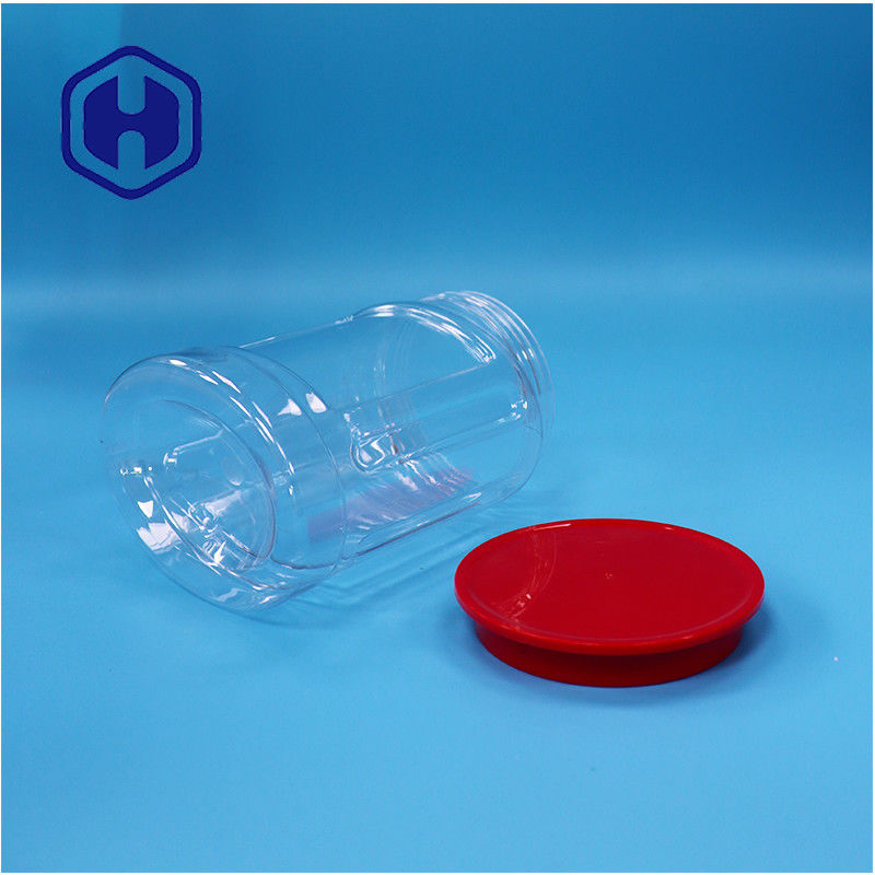 ওভাল আকৃতির স্বচ্ছ প্লাস্টিকের বাদাম মিষ্টি মরিচ কুকিজ শিশুর খাদ্য জার স্ক্রু শীর্ষ ঢাকনা