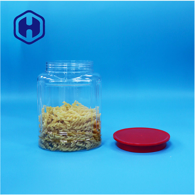 ওভাল আকৃতির স্বচ্ছ প্লাস্টিকের বাদাম মিষ্টি মরিচ কুকিজ শিশুর খাদ্য জার স্ক্রু শীর্ষ ঢাকনা