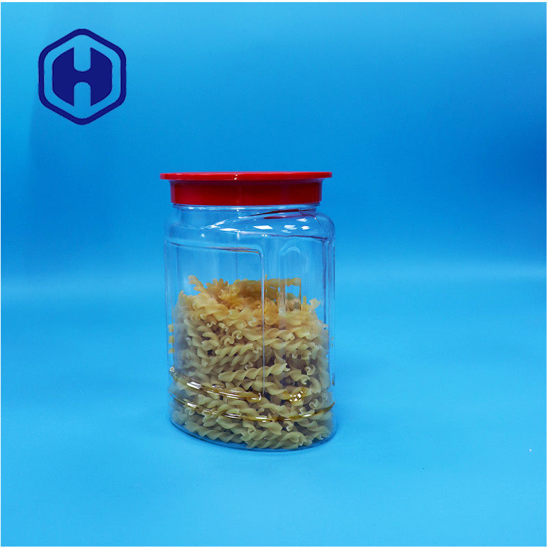 ওভাল আকৃতির স্বচ্ছ প্লাস্টিকের বাদাম মিষ্টি মরিচ কুকিজ শিশুর খাদ্য জার স্ক্রু শীর্ষ ঢাকনা