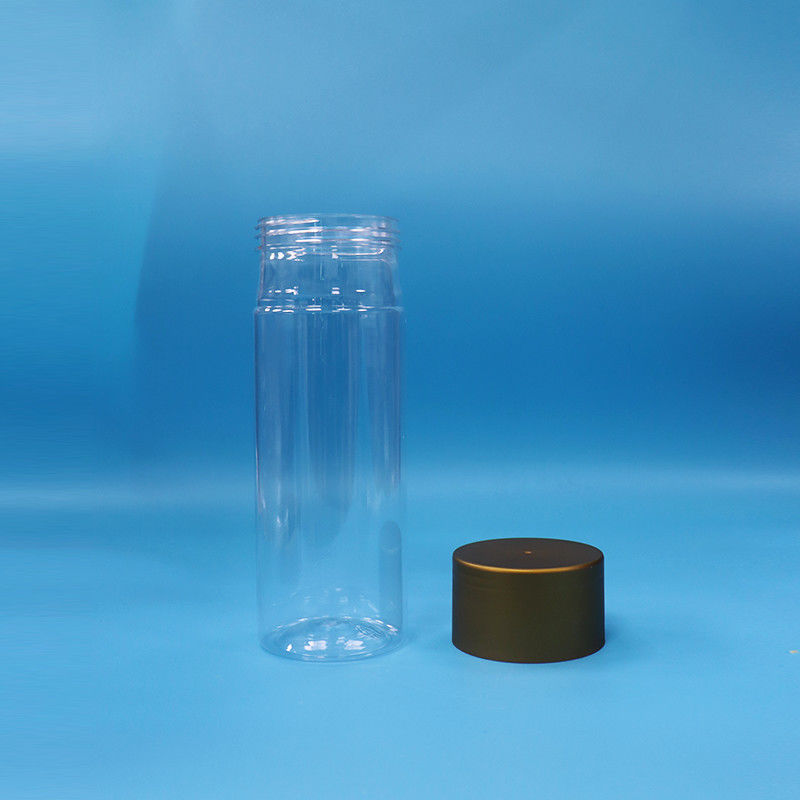 স্বচ্ছ পিইটি প্লাস্টিকের কুকিজ ক্যান্ডি বেবি ফুড হাই সিলিন্ডার গোলাকার ফুড জার স্ক্রু ক্যাপ