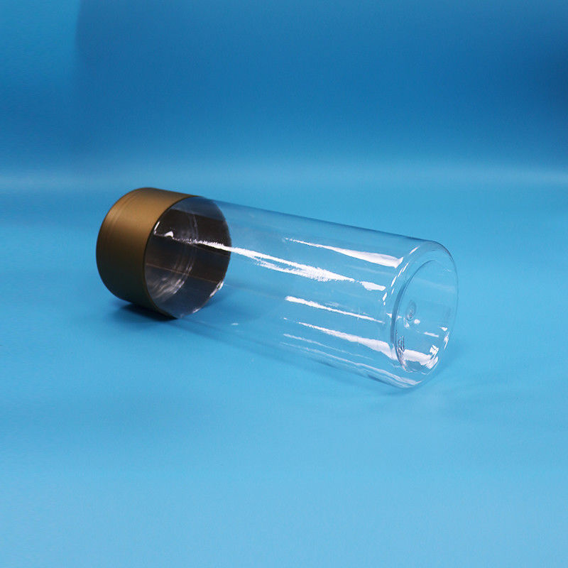 স্বচ্ছ পিইটি প্লাস্টিকের কুকিজ ক্যান্ডি বেবি ফুড হাই সিলিন্ডার গোলাকার ফুড জার স্ক্রু ক্যাপ