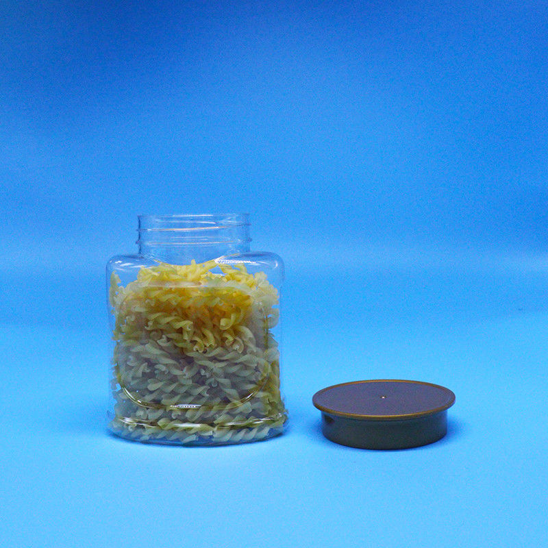 খালি বায়ুরোধী পরিষ্কার পিইটি খাদ্য গ্রেড প্লাস্টিকের জার স্ক্রু ঢাকনা খাদ্য জন্য মিষ্টি কুকি বাদাম