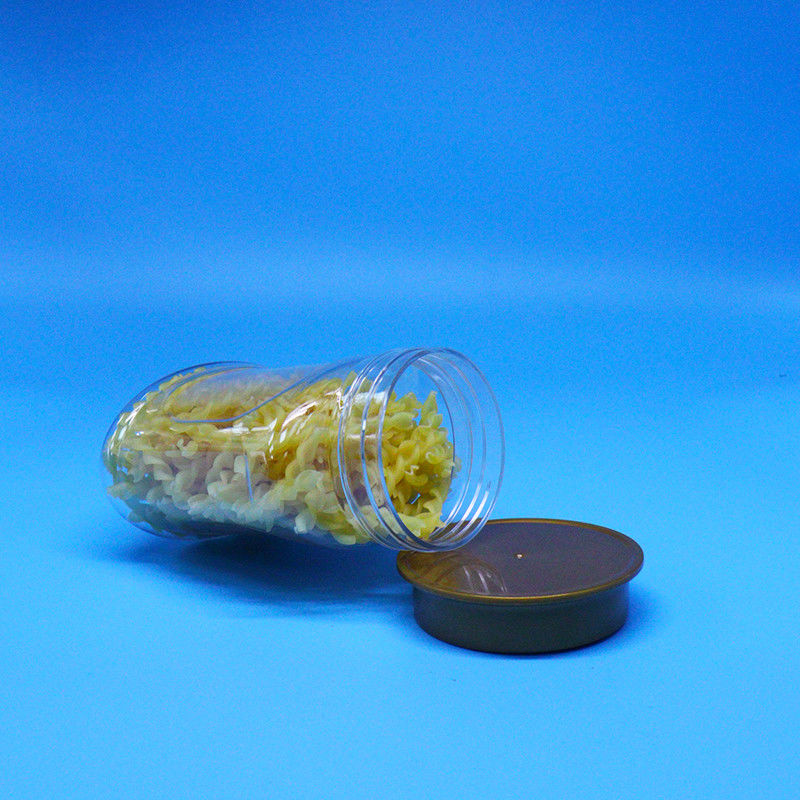 খালি বায়ুরোধী পরিষ্কার পিইটি খাদ্য গ্রেড প্লাস্টিকের জার স্ক্রু ঢাকনা খাদ্য জন্য মিষ্টি কুকি বাদাম