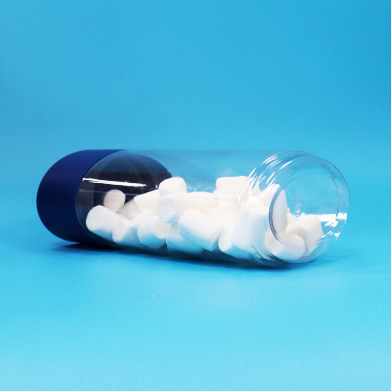 খাদ্য গ্রেড ডিম্বাকৃতির স্বচ্ছ প্লাস্টিকের PET কুকিজ বাদাম ক্যান্ডি জার, টেম্পার প্রুফ ক্যাপ