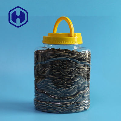 ঢাকনা হ্যান্ডেল সহ বাদামের কার্নেল ওভাল বিপিএ ফ্রি প্লাস্টিক ফুড প্যাকেজিং জার 1150 মিলি