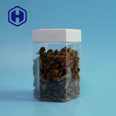 হেক্সাগোনাল 23oz 680ml লিক প্রুফ প্লাস্টিক জার স্ক্রু ঢাকনা সহ
