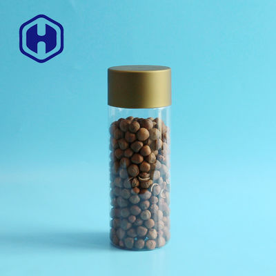 ড্রাই ফ্রুস পপকর্নের জন্য বিপিএ ফ্রি গোলাকার লম্বা ঢাকনা প্লাস্টিক প্যাকেজিং জার পাত্রে 1136 মিলি