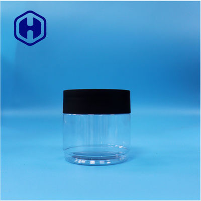 রাউন্ড ফুড গ্রেড ক্লিয়ার পিইটি প্লাস্টিকের মিষ্টি কুকি শুকনো ব্লুবেরি জার কালো ক্যাপ