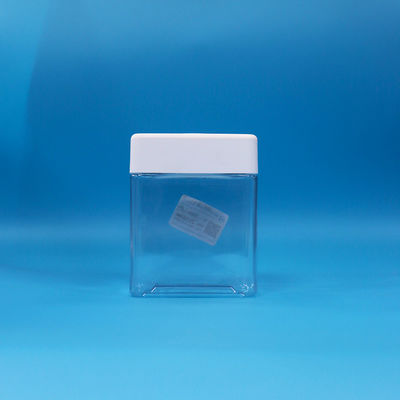 স্বচ্ছতা পিইটি ক্যান্ডি স্ন্যাকস প্লাস্টিকের খাদ্য গ্রেড স্কয়ার জার স্ক্রু শীর্ষ ঢাকনা