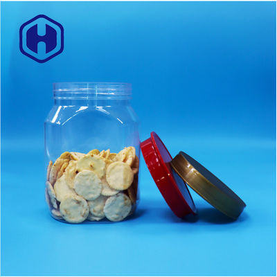 স্বচ্ছ হেক্সাগন অনন্য আকৃতির প্লাস্টিকের বাদাম মিষ্টি শুকনো খাদ্য জার স্ক্রু শীর্ষ ঢাকনা