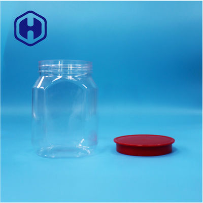 স্বচ্ছ হেক্সাগন অনন্য আকৃতি প্লাস্টিকের বিস্কুট মরিচ মিষ্টি শিশুর খাবার জার