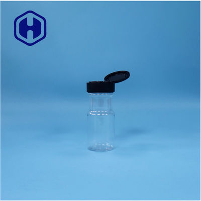 স্বচ্ছ প্লাস্টিকের মশলাযুক্ত লবণ কালো মরিচ গুঁড়া বেসিলিন পিইটি জার ফ্লিপ টপ ক্যাপ