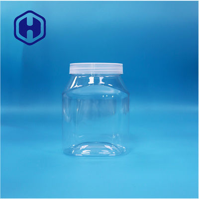 অনন্য আকৃতির প্লাস্টিকের পিইটি শুকনো খাবার ফল মিষ্টি জার সমতল স্ক্রু শীর্ষ ঢাকনা