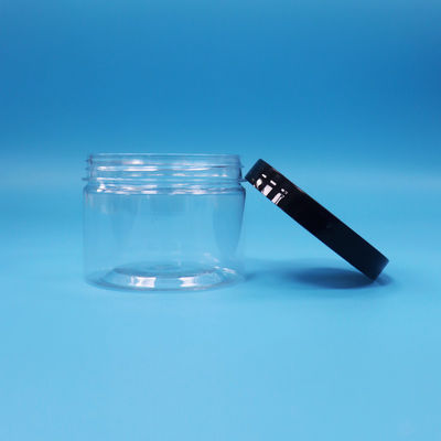 স্বচ্ছ বৃত্তাকার মুখের আকৃতি কালো চা বীজ খেলনা উপহার ক্যান্ডি Cooike জন্য পিইটি প্লাস্টিকের জার