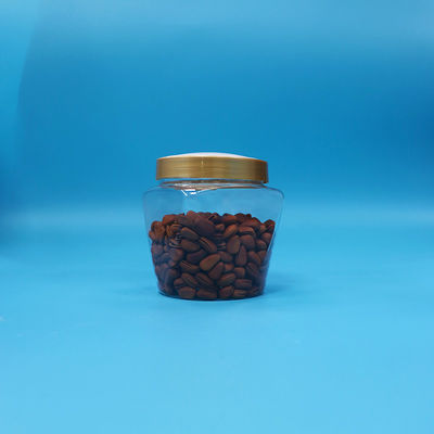 প্লাস্টিকের পিইটি খাদ্য গ্রেড প্রশস্ত মুখ স্বচ্ছ কুকি ক্যান্ডি জার স্ক্রু ফ্ল্যাট ঢাকনা সঙ্গে