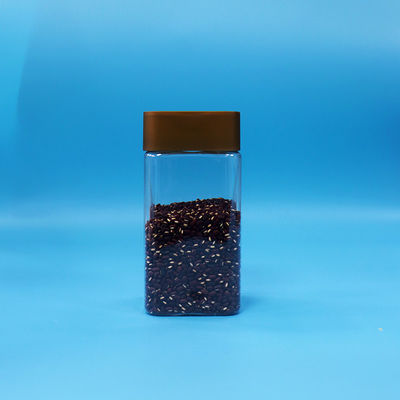 ক্লিয়ার কুকি ফুড ক্যান্ডি ফুড গ্রেড পিইটি স্কয়ার প্লাস্টিকের স্টোরেজ জার স্ক্রু ক্যাপ