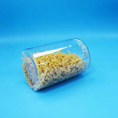 স্বচ্ছ ফুড ক্যান্ডি সিলিন্ডার গোলাকার পিইটি প্লাস্টিকের জার ফুড গ্রেড ক্লিয়ার স্ক্রু ঢাকনা