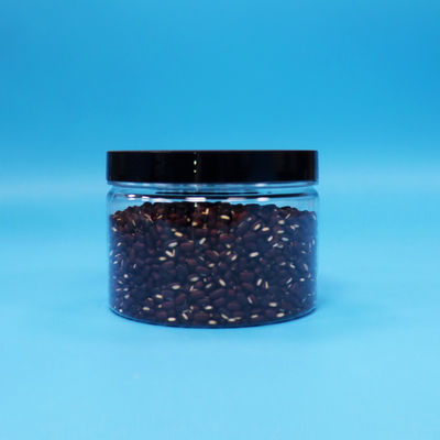 গোলাকার ছোট সিলযোগ্য পিইটি প্লাস্টিক খাদ্য গ্রেড কুকি মিষ্টি স্বচ্ছ জার স্ক্রু ক্যাপ