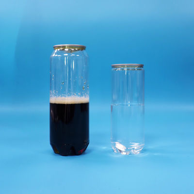 সিলযোগ্য খালি স্বচ্ছ পিইটি সোডা পানীয় ক্যান সহজ খোলা অ্যালুমিনিয়াম ঢাকনা 500ml 330ml