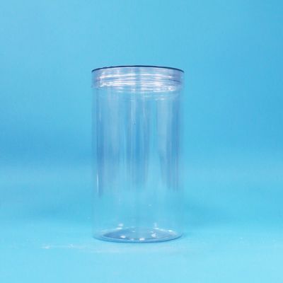 Food Grade Transparent Round Shape PET Plastic Candy Cookies Jar Clear Screw Cap
