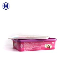 0.45KGS ফুড গ্রেড স্কোয়ার আইএমএল বক্স / প্লাস্টিকের কেক ধারক স্ক্র্যাচ প্রতিরোধী