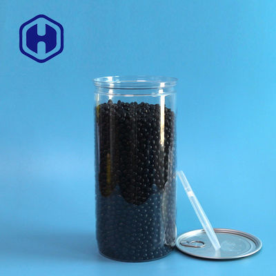 1450ml 49oz ক্লিয়ার প্লাস্টিক ক্যান অ্যালুমিনিয়ামের সহজ খোলা ঢাকনা এবং প্লাস্টিকের ক্যাপ