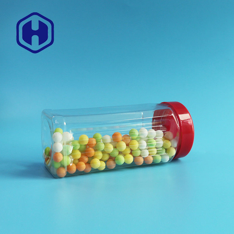 171mm উচ্চতা PET স্কয়ার জার বাল্ক বাদাম কাজু সুগন্ধি চা শুকনো সবজি 560ml প্লাস্টিক কভার