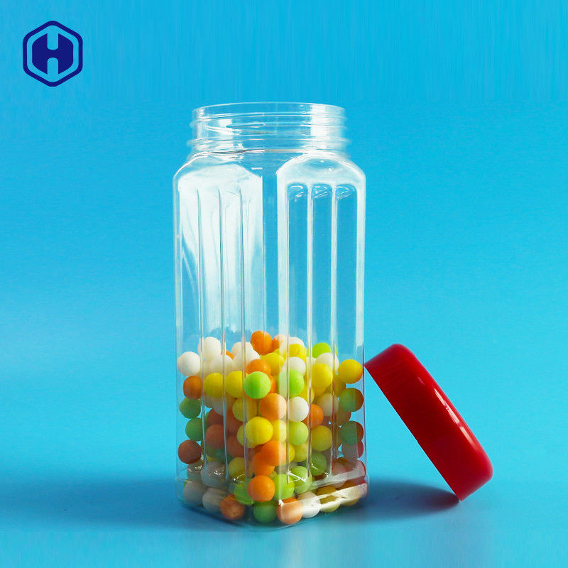 171mm উচ্চতা PET স্কয়ার জার বাল্ক বাদাম কাজু সুগন্ধি চা শুকনো সবজি 560ml প্লাস্টিক কভার