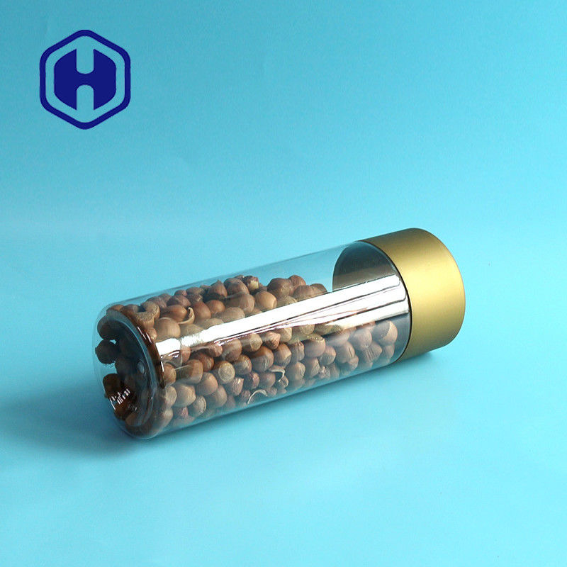 ড্রাই ফ্রুস পপকর্নের জন্য বিপিএ ফ্রি গোলাকার লম্বা ঢাকনা প্লাস্টিক প্যাকেজিং জার পাত্রে 1136 মিলি