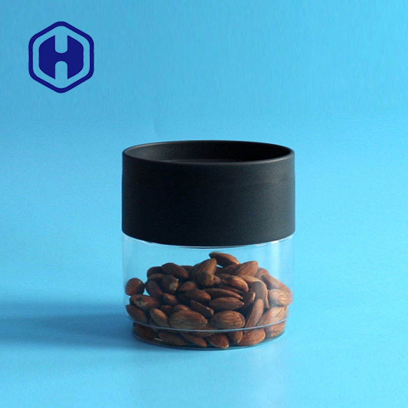 কাস্টম প্লাস্টিক প্যাকেজিং জার 13oz ফ্ল্যাট ওভাল টিন শুকনো ফল পিইটি স্টোরেজ কন্টেইনার