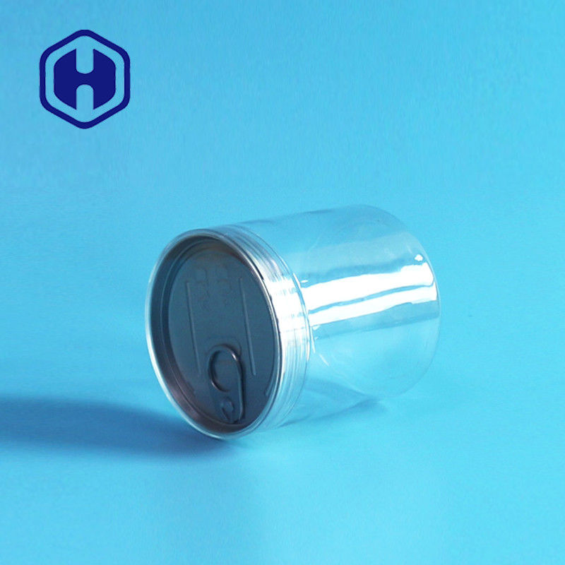 সহজ খোলা খালি প্লাস্টিক পিইটি ফুড ক্যান 360 মিলি শুকনো ফল শাকসবজি গোল স্ক্রু ঢাকনা বায়ুরোধী