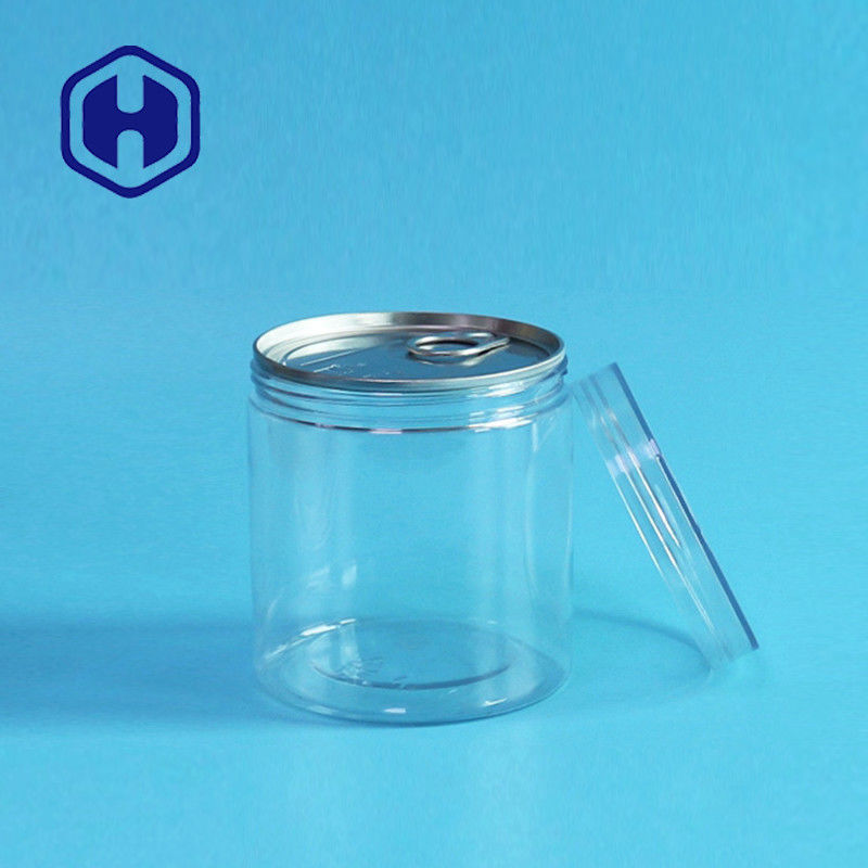 সহজ খোলা খালি প্লাস্টিক পিইটি ফুড ক্যান 360 মিলি শুকনো ফল শাকসবজি গোল স্ক্রু ঢাকনা বায়ুরোধী