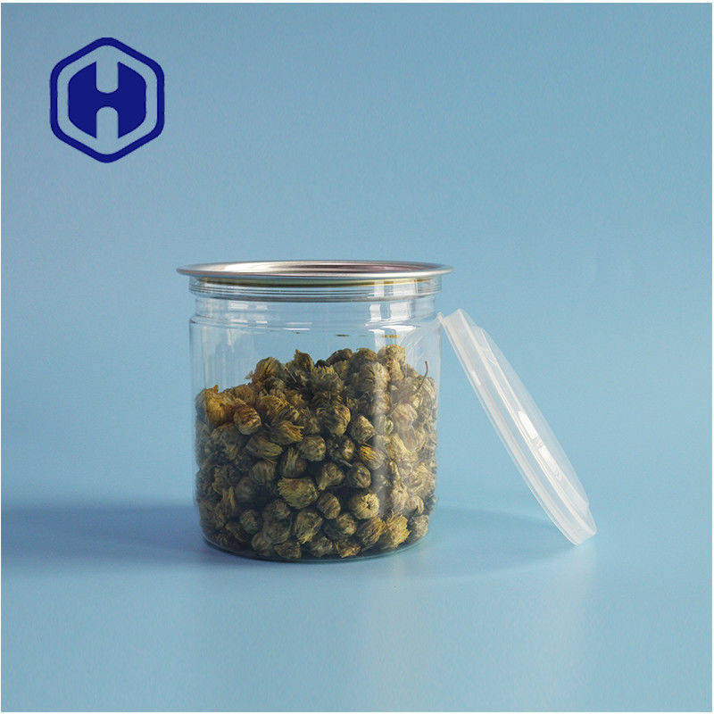 সুপারমার্কেট প্যাকেজিং বায়ুরোধী ফুটোপ্রমাণ পিইটি সহজ খোলা lids সঙ্গে প্লাস্টিক কুকি ক্যানস্টার