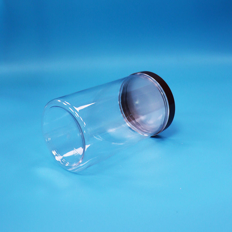 প্লাস্টিক গোলাকার স্বচ্ছ পিইটি স্ন্যাকস ফল খাদ্য মিষ্টি জার স্বাভাবিক স্ক্রু শীর্ষ ক্যাপ