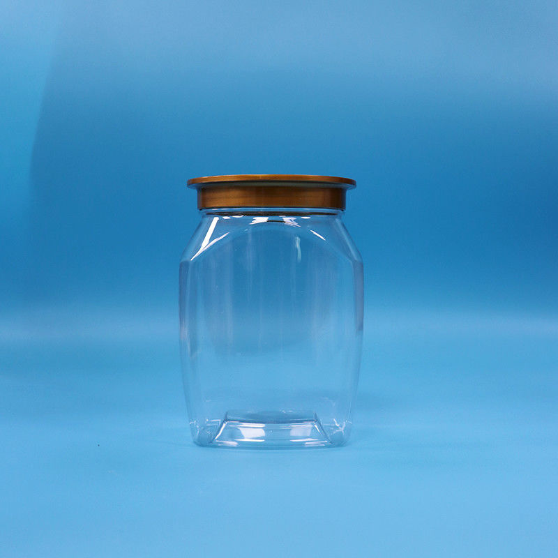 ভাল মানের শিশুর খাদ্য স্বচ্ছ প্লাস্টিক পিইটি খাদ্য সঞ্চয় ক্যান্ডি কুকিজ জার সীল ঢাকনা