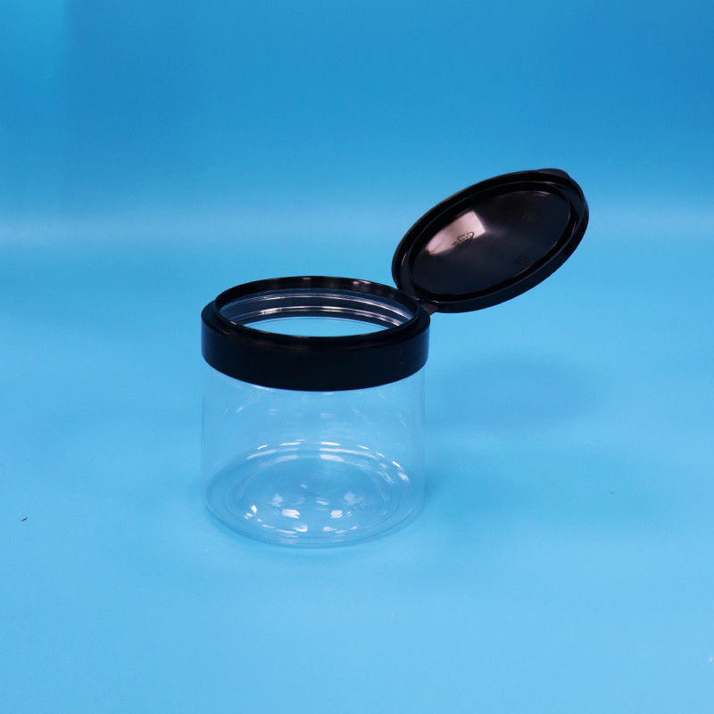 খাদ্য গ্রেড স্বচ্ছ ছোট বৃত্তাকার প্লাস্টিকের খাদ্য সঞ্চয় জার প্লাস্টিকের স্ক্রু শীর্ষ ঢাকনা
